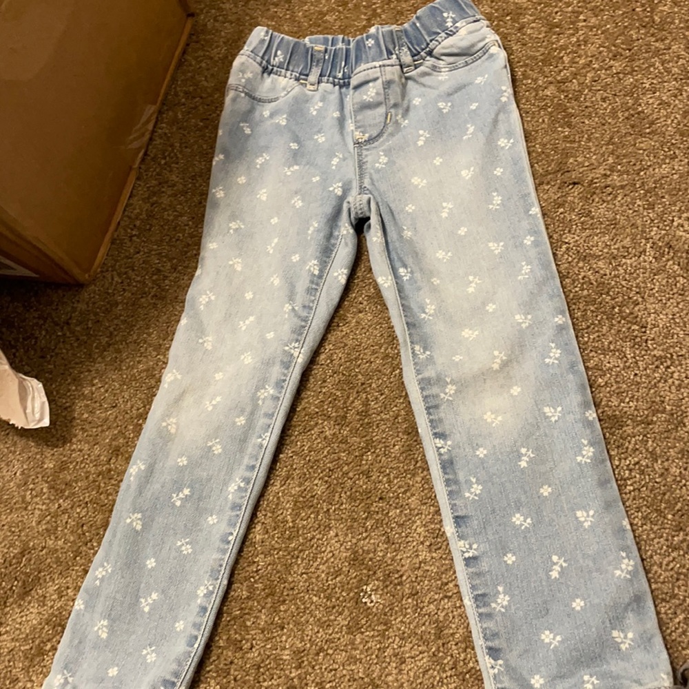 Gap girl flower print jeans size 5